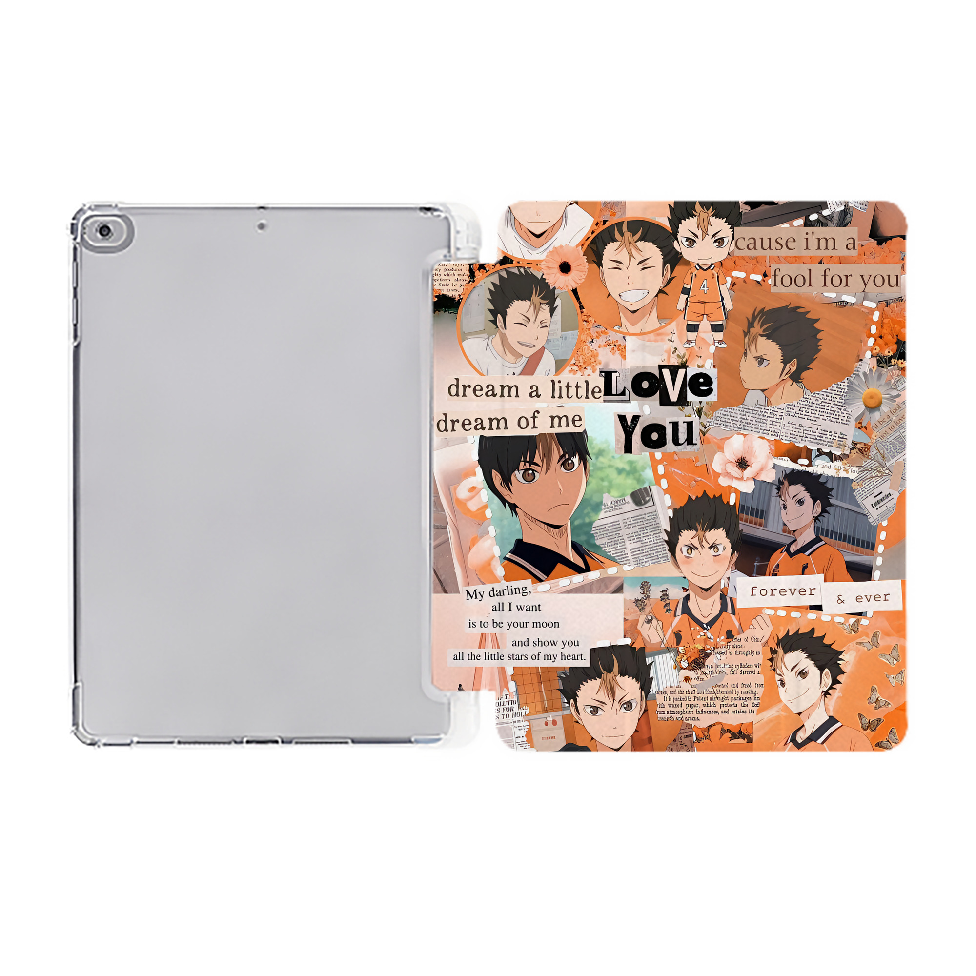 （画像用） ハイキュー!! Haikyu!! IPad ケース ペン収納付き 三つ折りスタンド PUレザー×シリコン 対応機種9.5/10.5/10.9インチ